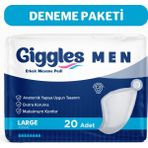 Giggles L Beden Yetişkin Erkek Mesane Pedi 20 Adet Koku Kontrolü ve Sızdırmaz Bariyer