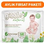 Giggles Natural 6 Numara Junior Plus Pamuklu Bebek Bezi 68 Adet
