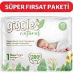 Giggles Natural No:1 Yenidoğan 280 Adet Bebek Bezi