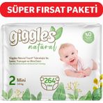 Giggles Natural No:2 Mini 264 Adet Bebek Bezi