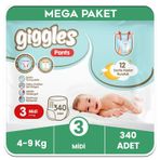 Giggles Pants No:3 Midi 340 Adet Külot Bebek Bezi