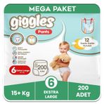 Giggles Pants No:6 XLarge 200 Adet Külot Bebek Bezi
