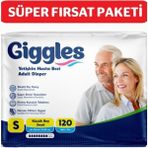 Giggles Yetişkin Bel Bantlı Hasta Bezi Small 120 Adet - Beyaz