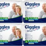Giggles Yetişkin Bel Bantlı Tekstil Yüzey Büyük Large L 120 Adet Hasta Bezi