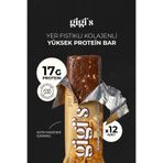 Gigis Food 12'li Yer Fıstıklı Kolajenli Yüksek Protein Bar Paketi