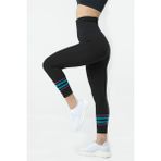 Gigotto Renkli Çizgili Seamless Yüksek Bel Spor Tayt SİYAH S-M