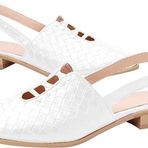 Gikleihwy Boho Loafer Beyaz Sırtı Açık Tokalı Baskılı Düşük Topuklu Kadın Terlik