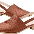 Gikleihwy Boho Loafer Kahverengi Sırtı Açık Tokalı Baskılı Düşük Topuklu Kadın Terlik
