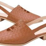Gikleihwy Boho Loafer Kayısı Sırtı Açık Tokalı Baskılı Düşük Topuklu Kadın Terlik