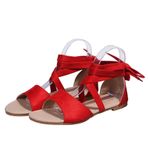 Gikleihwy Kadın ayak bileği çapraz kayış Peep Toe sandalet kemer desteği ile bayanlar Espadrille yüksek topuklu nefes ayakkabı yaz gladyatör Anti kayma plaj ayakkabısı, Rojo, 4.5 UK