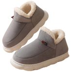 Gikleihwy Kadın Bulanık Platform Terlik Suni Kürk Mini Çizmeler Peluş Polar Astar Slaytlar Kış Sıcak Kaymaz Günlük Yürüyüş için Ev ayakkabıları (Grigio, 19,5 BK)