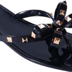 Gikleihwy Kadın gladyatör perçin düz Flip flop yaz diz yüksek uyluk yüksek açık burun Bohemia şık çizmeler ayakkabı Strappy çapraz dantel up Anti kayma plaj roma sandalet, siyah, 4.5 UK