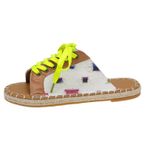 Gikleihwy Slingback Açık Burunlu Hasır Dokuma Bağcıklı Beyaz 1 Kadın Sandalet