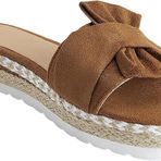 Gikleihwy Slip-On Koyu Kahverengi Papyon Açık Parmak Kadın Terlik