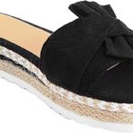 Gikleihwy Slip-On Siyah Papyon Açık Parmak Kadın Terlik