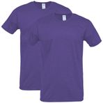 Gildan Stil G64000 Funda Mor Yumuşak Stil Pamuklu 2'li Paket Erkek T-shirt