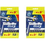 Gillette Blue3 Comfort 12'Li Kullan At Tıraş Bıçağı 9+3 Paket Ergonomik Tasarım Cinsiyet: Erkek
