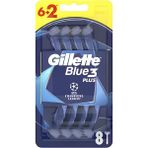 Gillette Blue3 Plus Kullan-At Tıraş Bıçağı 6+2'li Yüz İçin Hassas Cilt Dostu Ürün
