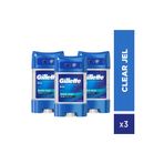 Gillette Clear Jel Power Rush Antiperspirant Deodorant 70 ml x3 Adet