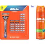 Gillette Fusion 18'Lı Yedek Tıraş Bıçağı Yeni Karton Paket +1 Razor+ Fusion Tıraş Jeli 200ml Fusıon18