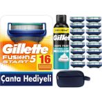 Gillette Fusion Start 16 Yedek Tıraş Bıçağı 300 ml Köpük ile Pratik Taşıma Çantası Hediye