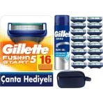 Gillette Fusion Start 16 Yedek Tıraş Bıçağı + Gillette 200 ml Jel+Çanta