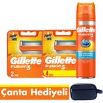 Gillette Fusion Tıraş Bıçağı Paketi (6'lı Bıçak + Jel+ Seyahat Çantası)