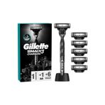 Gillette Mach 3 Charcoal Tıraş Makinesi + 6 Up Yedek Tıraş Bıçağı + Premium Stand