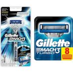 Gillette Mach-3 Turbo Makine + 9 Yedek Başlık