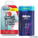 Gillette Mach 3 Turbo Tıraş Makinesi + 4 Yedek Bıçak + 2'li Tıraş Köpüğü+Çanta