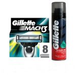 Gillette Mach3 8'li Yedek Tıraş Bıçağı + 200 ml Tıraş Jeli