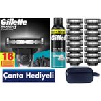 Gillette Mach3 Charcoal 16 Adet Tıraş Bıçağı + 300 ml Köpük + Çanta