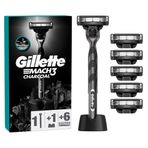 Gillette Mach3 Charcoal Tıraş Makinesi + 5 Yedek Bıçağı + Premium Stand Hediyeli Paket