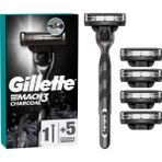 Gillette Mach3 Charcoal Tıraş Makinesi ve 5 Yedek Tıraş Bıçağı