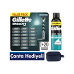 Gillette Mach3 Makine + Mach3 20 Adet Tıraş Bıçağı + Köpük + Çanta