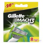 Gillette Mach3 Sensitive 8'li Yedek Tıraş Bıcağı