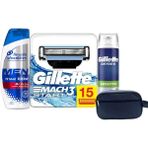 Gillette Mach3 Sport 15 Adet Yedek Tıraş Bıçağı + 200 ml Köpük + Çanta