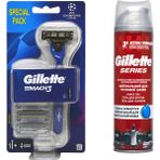 Gillette Mach3 Tıraş Makinesi + 4 Yedek Tıraş Bıçağı + Gillette Series Pure & Tıraş Jeli 200 ml