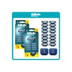 Gillette Mach3 Tıraş Makinesi Kartuş Yedekleri Erkekler İçin, 3-Bıçaklı Yedekler x2"