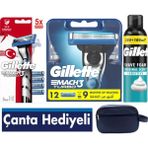 Gillette Mach3 Turbo 3d Makine + 17 Adet Yedek Tıraş Bıçağı +Gillette 300 Ml Köpük +Seyahat Çantası