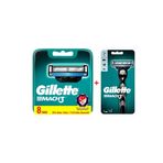 Gillette Mach3 Yedek Tiras Bicagi 8'Li + Mach3 Tiras Makinesi 1 Yedekli