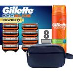 Gillette Proglide Power 8'li Yedek Tıraş Bıçağı Karton Paket + Fusion 200 ml Jel + Seyahat Çantası