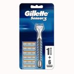Gillette Sensor 3 Tıraş Makinesi 1 + 6 Yedek Tıraş Bıçağı