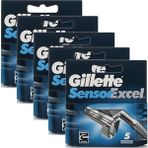 Gillette Sensor Excel 5'li Yedek Tıraş Bıçağı x 5 Paket Kullan-At Özelliği ile Ergonomik Tasarım
