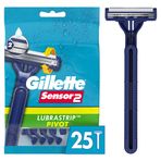 Gillette Sensor2 Döner Kafa Erkek Tek Kullanımlık Jiletler, 25 Adet