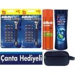 Gillette Sensor3 2 Tıraş Makinesi + 12 Yedek Tıraş Bıçağı+ 200 ml Fusion Jel +350 ml Şampuan+Çanta