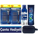 Gillette Sensor3 2 Tıraş Makinesi + 12 Yedek Tıraş Bıçağı+ 200 ml Köpük +350 ml Şampuan+Çanta
