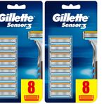 Gillette Sensor3 Erkek Tıraş Bıçakları 8+8 +8+6 Yedek + Makina