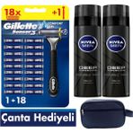 Gillette Sensor3 Tıraş Makinesi + 18 Yedek Tıraş Bıçağı+ 400 ml Jel +Çanta