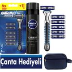 Gillette Sensor3 Tıraş Makinesi– 6 Yedek Bıçak + 200 ml Tıraş Jeli + Hediye Çanta